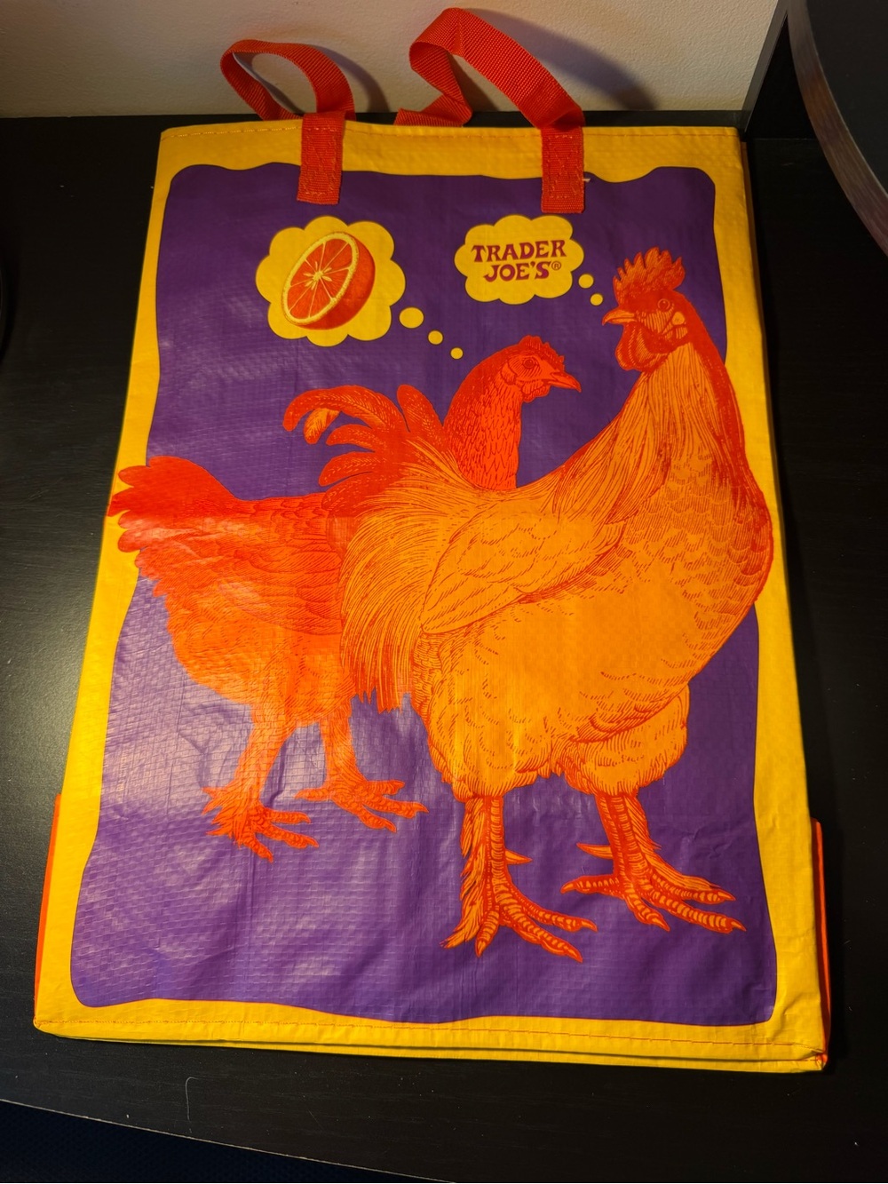 Trader Joe's Orange Chicken Rooster Tote Bag
